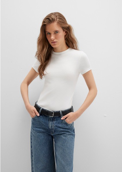 Beyaz Basic Tişört 1613081-70057