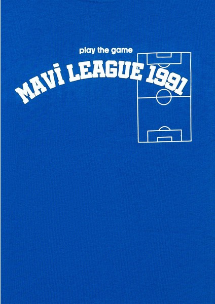 Game Day Baskılı Mavi Tişört 6610265-82491