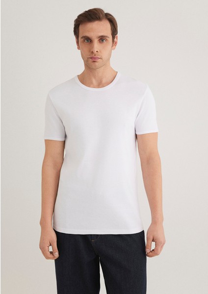 Ribana Detaylı Beyaz Tişört 063747-620