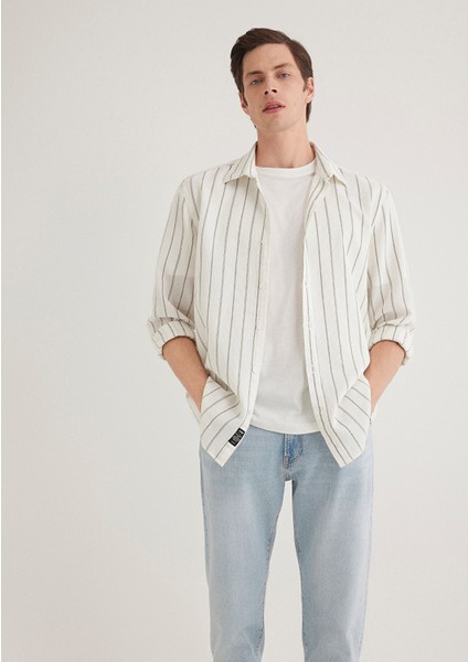 Haki Çizgili Gömlek 0211384-80692