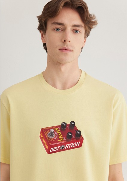 Müzik Baskılı Sarı Tişört 0612485-84567