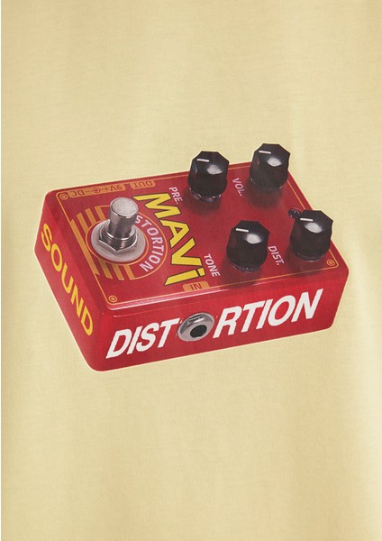 Müzik Baskılı Sarı Tişört 0612485-84567