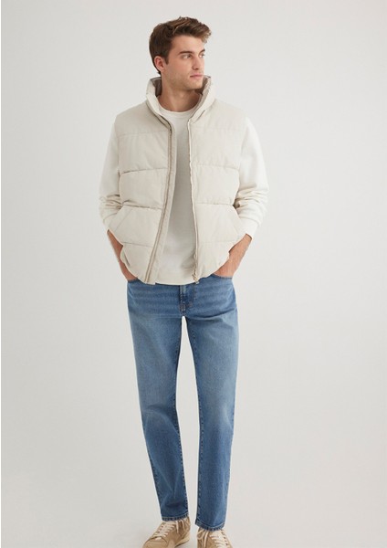 Kapüşonlu Bej Şişme Yelek 0110556-70144