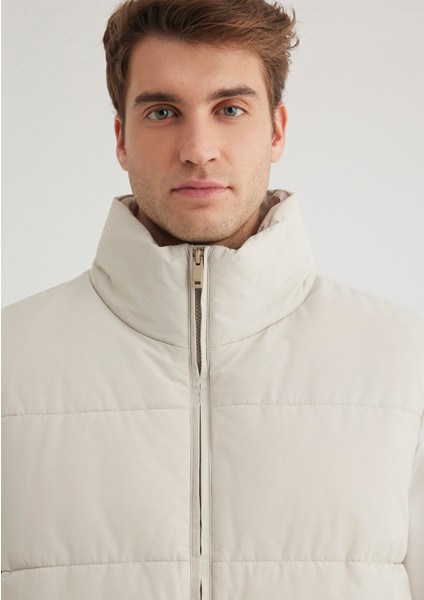 Kapüşonlu Bej Şişme Yelek 0110556-70144