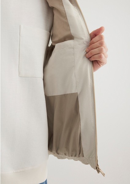 Kapüşonlu Bej Şişme Yelek 0110556-70144