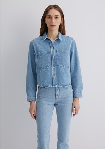 Paola Mavi Premium Indigo Mavisi Jean Gömlek 1210779-89212