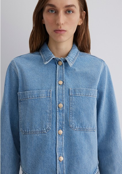 Paola Mavi Premium Indigo Mavisi Jean Gömlek 1210779-89212