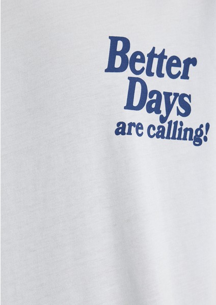 Better Days Baskılı Açık Mavi Tişört 0612462-70793