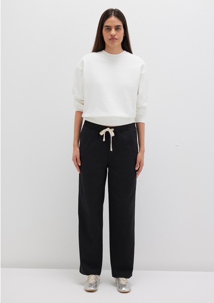 Beli Bağcıklı Siyah Pantolon 1010945-900