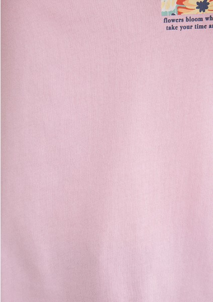 Çiçek Baskılı Pembe Tişört 1612956-71117