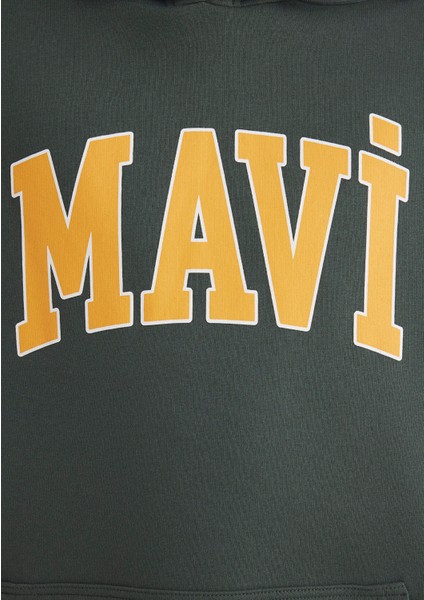 Mavi Logo Baskılı Kapüşonlu Yeşil Sweatshirt 067149-71598