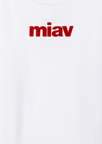 Kırmızı Miav Baskılı Beyaz Çocuk Sweatshirt 6610031-602