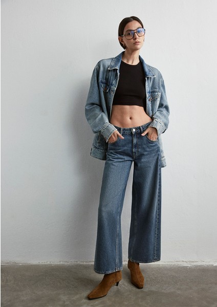 Siena Iconic Puslu Indigo Mavisi Jean Pantolon 1010763-88582