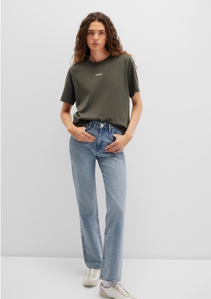 Mavi Logo Baskılı İnterlok Yeşil Tişört 1612829-71553