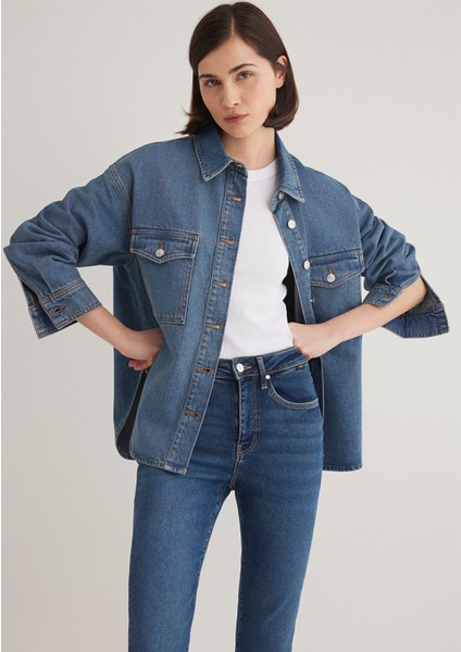 Bekka Classic Denim Indigo Mavisi Jean Gömlek 1211000-89250