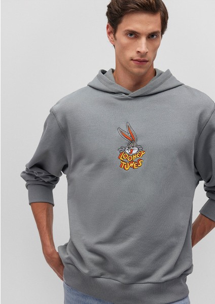 Bugs Bunny Baskılı Gri Sweatshirt 0S10102-70098