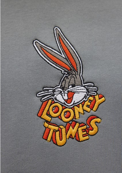 Bugs Bunny Baskılı Gri Sweatshirt 0S10102-70098