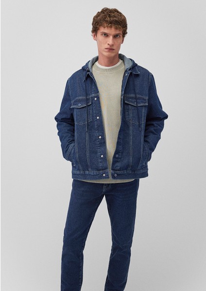 Eddie Kolej Koyu Mavi Denim Jean Ceket 0110411-88556