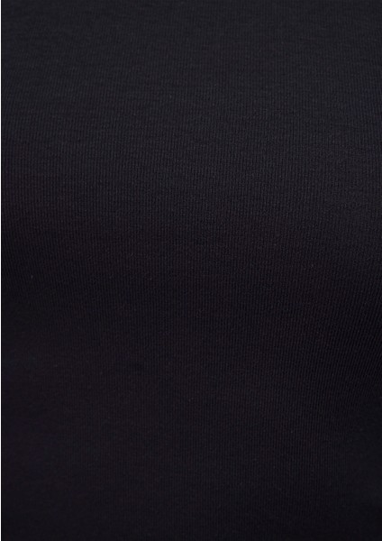 Uzun Kollu Siyah Crop Basic Tişört 1612822-900