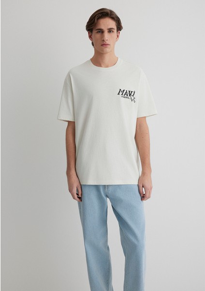 Baskılı Gri Tişört 0612572-70142