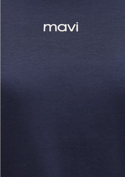 Mavi Logo Baskılı İnterlok Lacivert Tişört 1612829-85315
