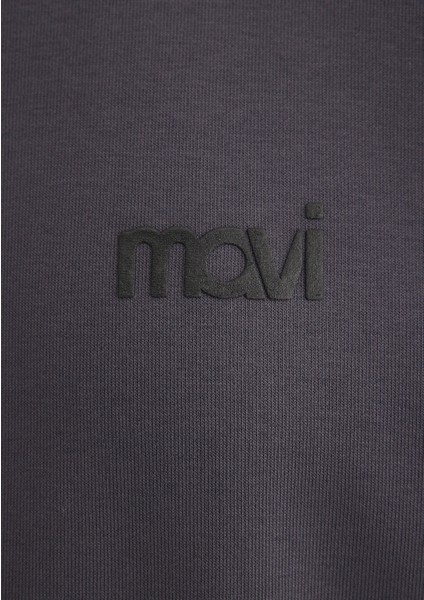 Mavi Logo Baskılı Kapüşonlu Antrasit Sweatshirt 1S10243-80932