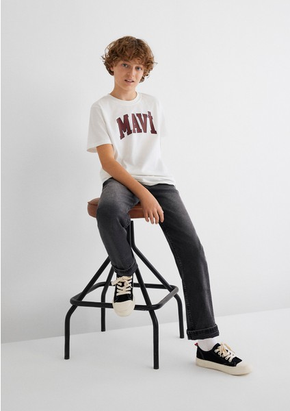 Mavi Logo Baskılı Beyaz Tişört 6610030-81964