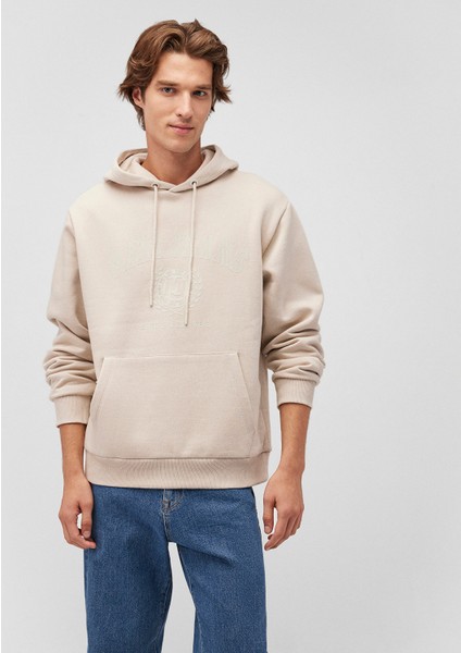 Kapüşonlu Bej Sweatshirt 0S10201-70144