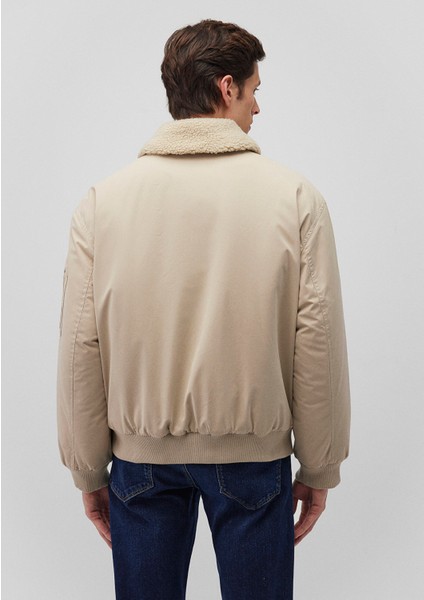 Dik Yaka Bej Bomber Ceket 0110465-86559