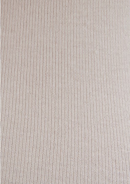 Bisiklet Yaka Ekru Crop Kazak 1710474-70057