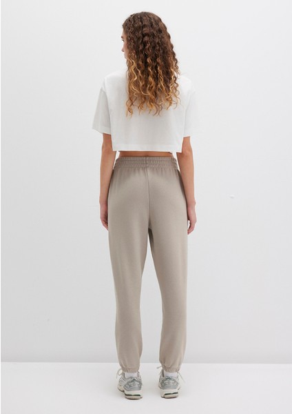 Mavi Logo Baskılı Bej Eşofman Altı 1010757-70112