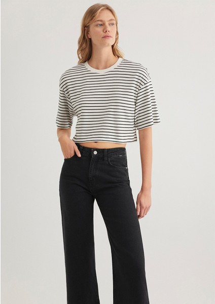 Çizgili Crop Tişört 1612700-85308