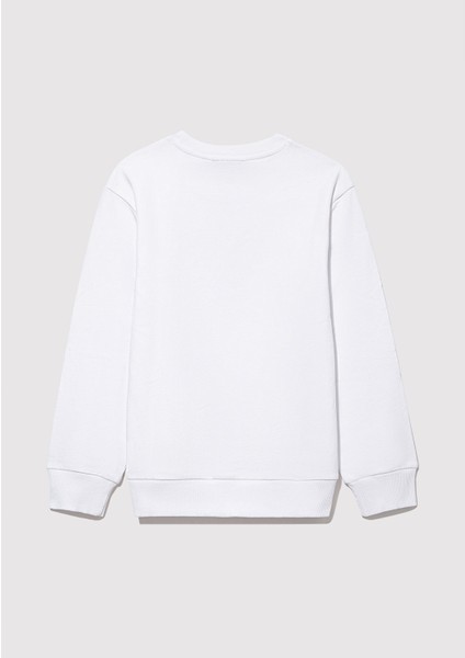 Kırmızı Miav Baskılı Beyaz Çocuk Sweatshirt 6610031-602