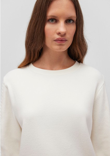 Kol Detaylı Ekru Sweatshirt 1S10292-80194