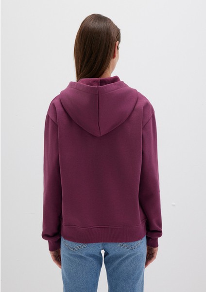 Kapüşonlu Mor Basic Sweatshirt 167299-70670