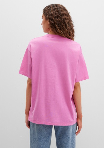 Mavi Logo Baskılı Pembe Tişört 1600843-71033