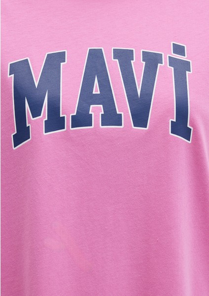 Mavi Logo Baskılı Pembe Tişört 1600843-71033
