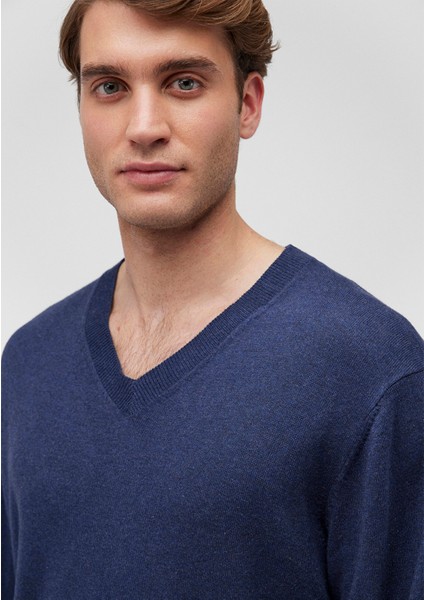 Kaşmir Karışımlı Lacivert Kazak 0710188-70497