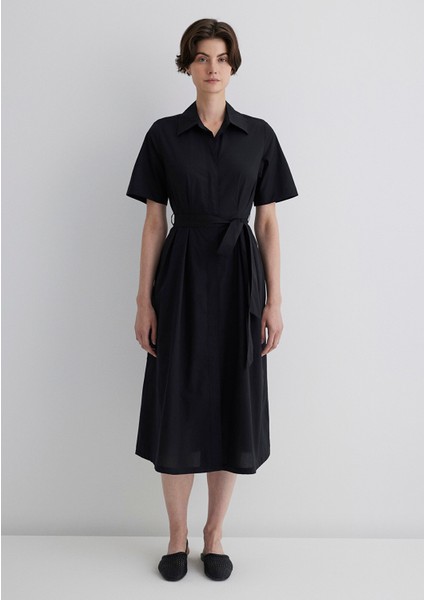 Siyah Midi Elbise 1310508-900