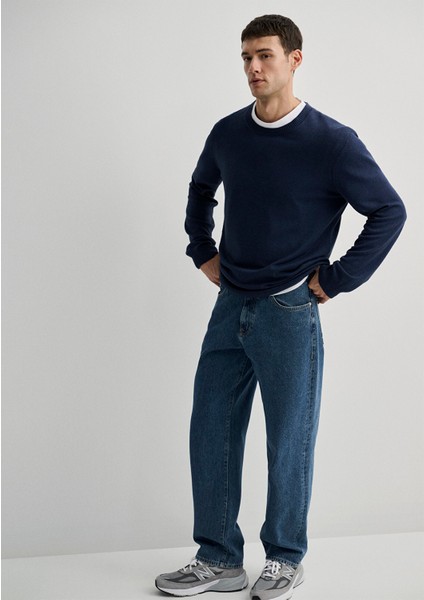 Kaşmir Karışımlı Lacivert Kazak 0710186-70497