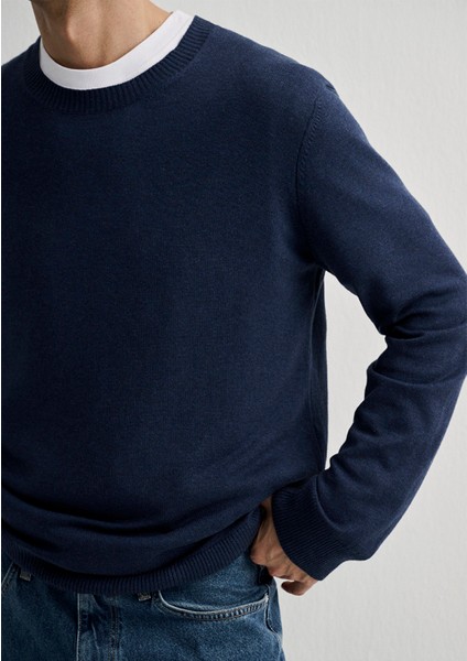 Kaşmir Karışımlı Lacivert Kazak 0710186-70497