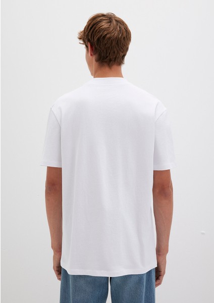 Mavi Logo Baskılı Beyaz Basic Tişört 0612216-620