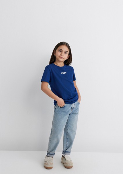 Miav Baskılı Lacivert Çocuk Tişört 6633270722