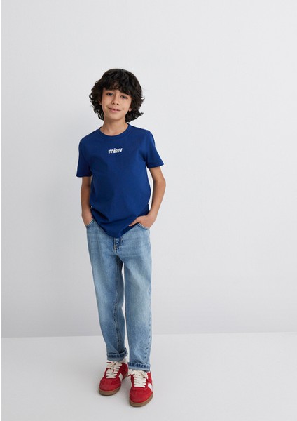 Miav Baskılı Lacivert Çocuk Tişört 6633270722