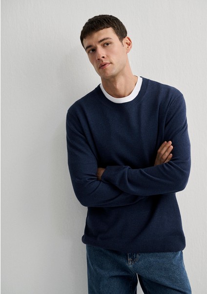 Kaşmir Karışımlı Lacivert Kazak 0710186-70497