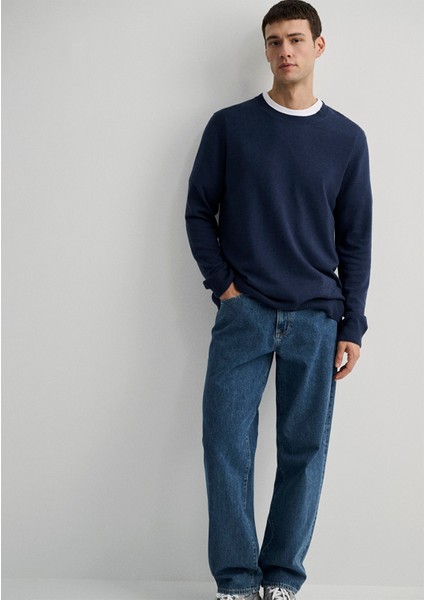 Kaşmir Karışımlı Lacivert Kazak 0710186-70497