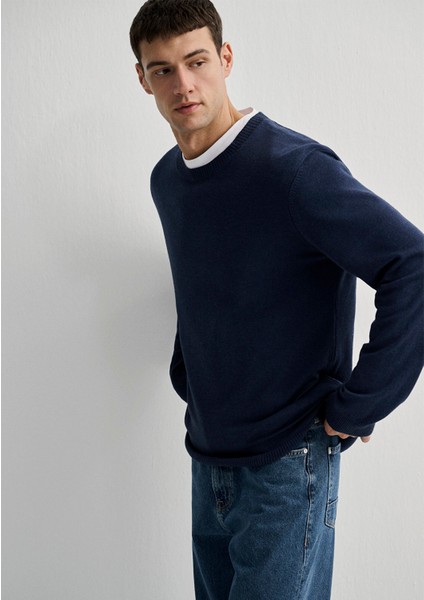 Kaşmir Karışımlı Lacivert Kazak 0710186-70497