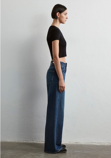 Siena Iconic Puslu Koyu Mavi Jean Pantolon 1010763-87748