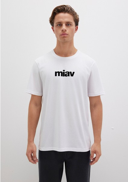 Siyah Miav Baskılı Beyaz Tişört 067153-602