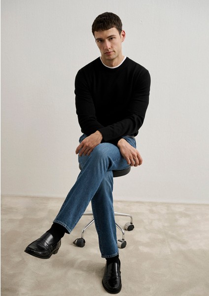 Kaşmir Karışımlı Siyah Kazak 0710186-900